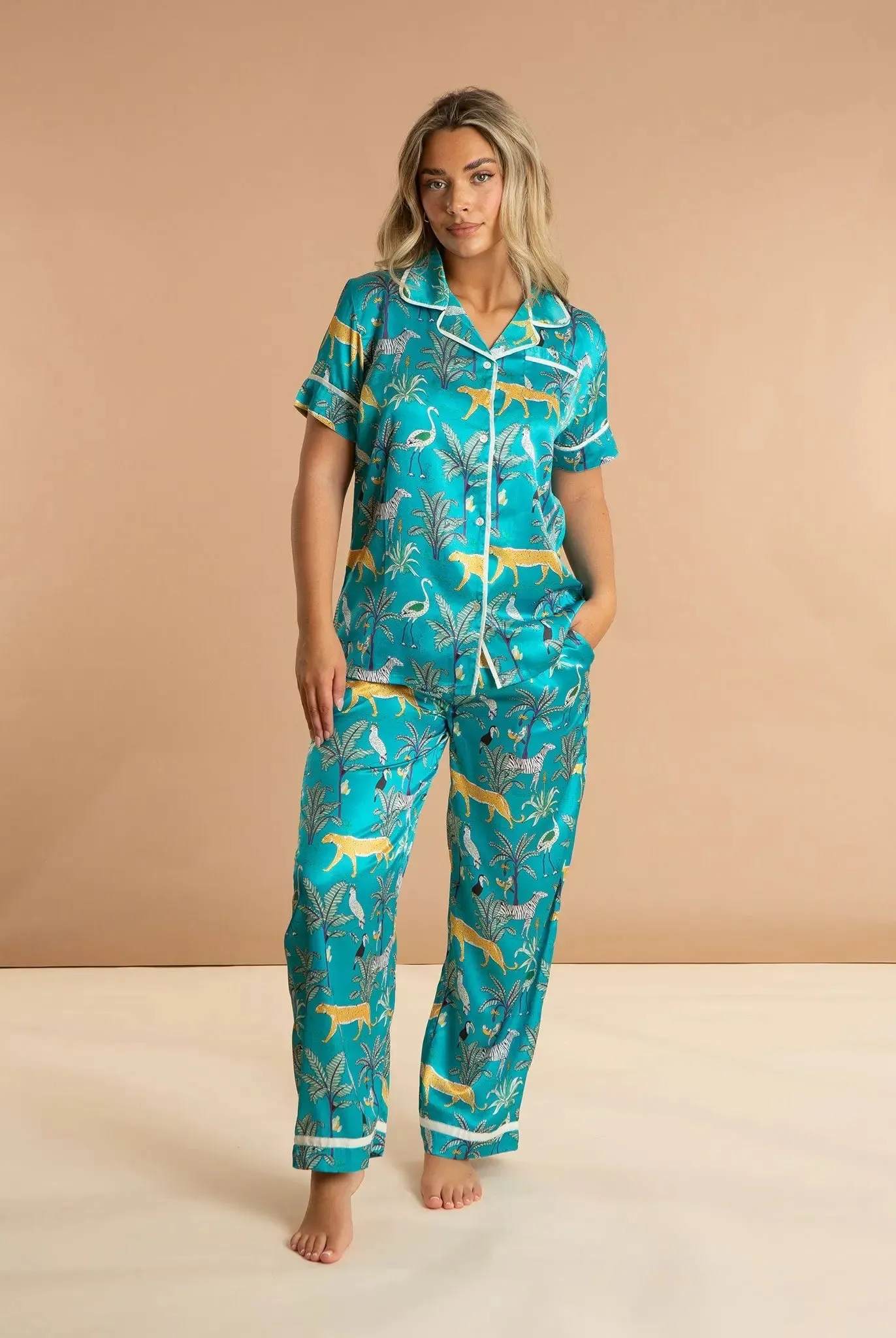 Lomami Leopard Women's Satin Pyjamas