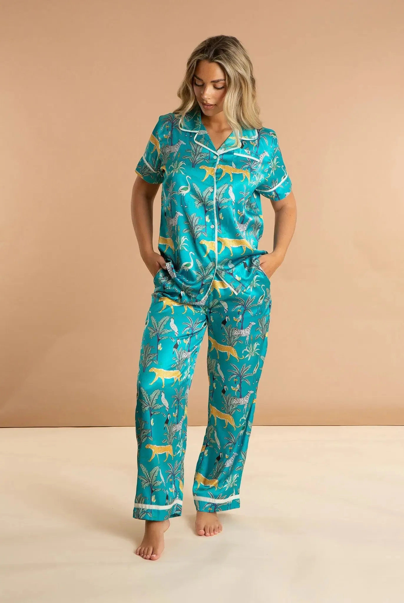 Lomami Leopard Women's Satin Pyjamas