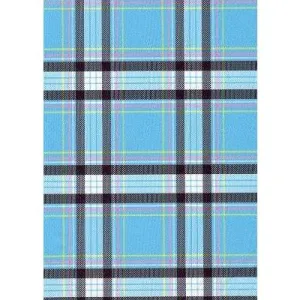 Lower Rise NON-Elastic Waist Board Shorts. "Casual Friday" Plaid (Blue). Womens CUSTOM