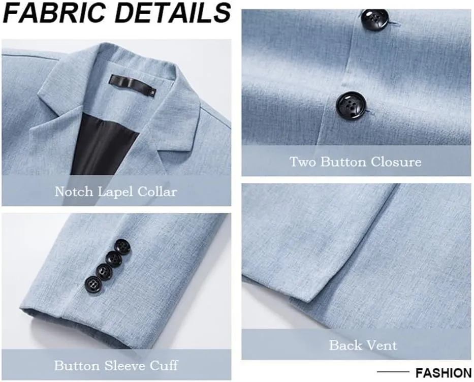 Men's Blazer Sport Coats Casual 2 Button Notched Lapel Lightweight Suit Jackets for Daily Wedding Prom