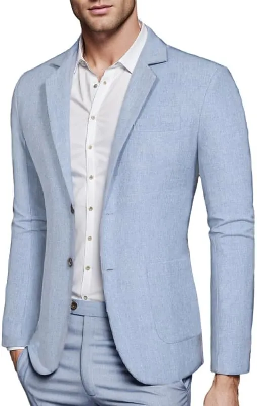 Men's Blazer Sport Coats Casual 2 Button Notched Lapel Lightweight Suit Jackets for Daily Wedding Prom