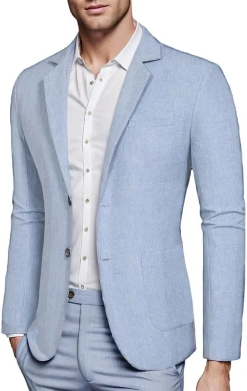 Men's Blazer Sport Coats Casual 2 Button Notched Lapel Lightweight Suit Jackets for Daily Wedding Prom