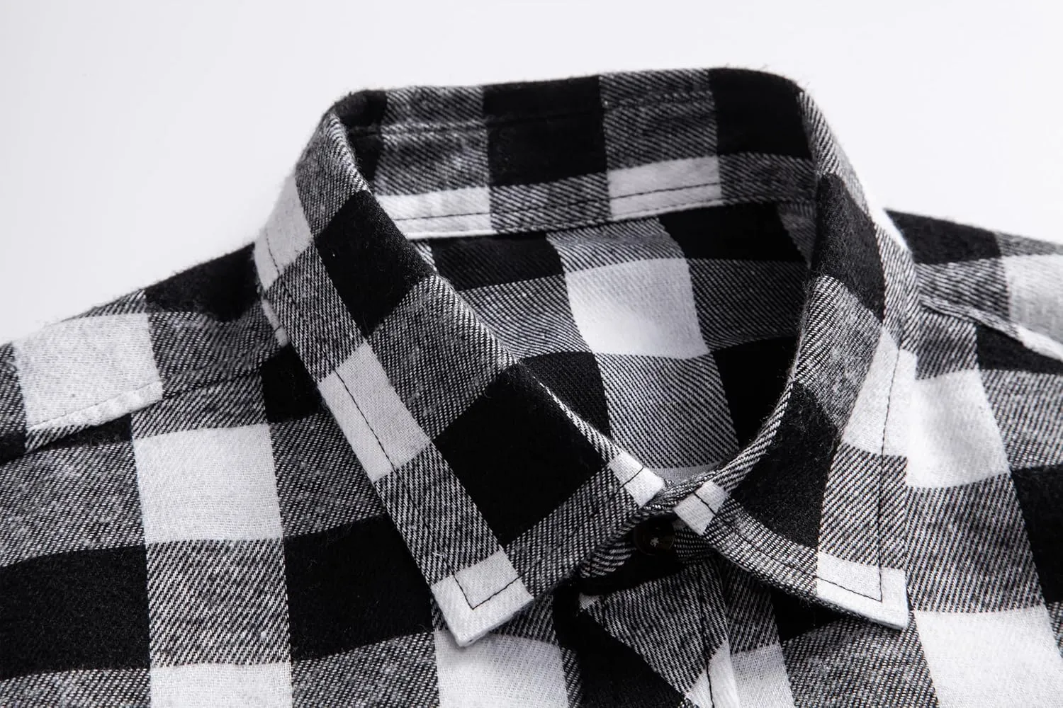Mens Flannel Plaid Shirts Regual Fit Casual Long Sleeve Button Down Fleece Shirts