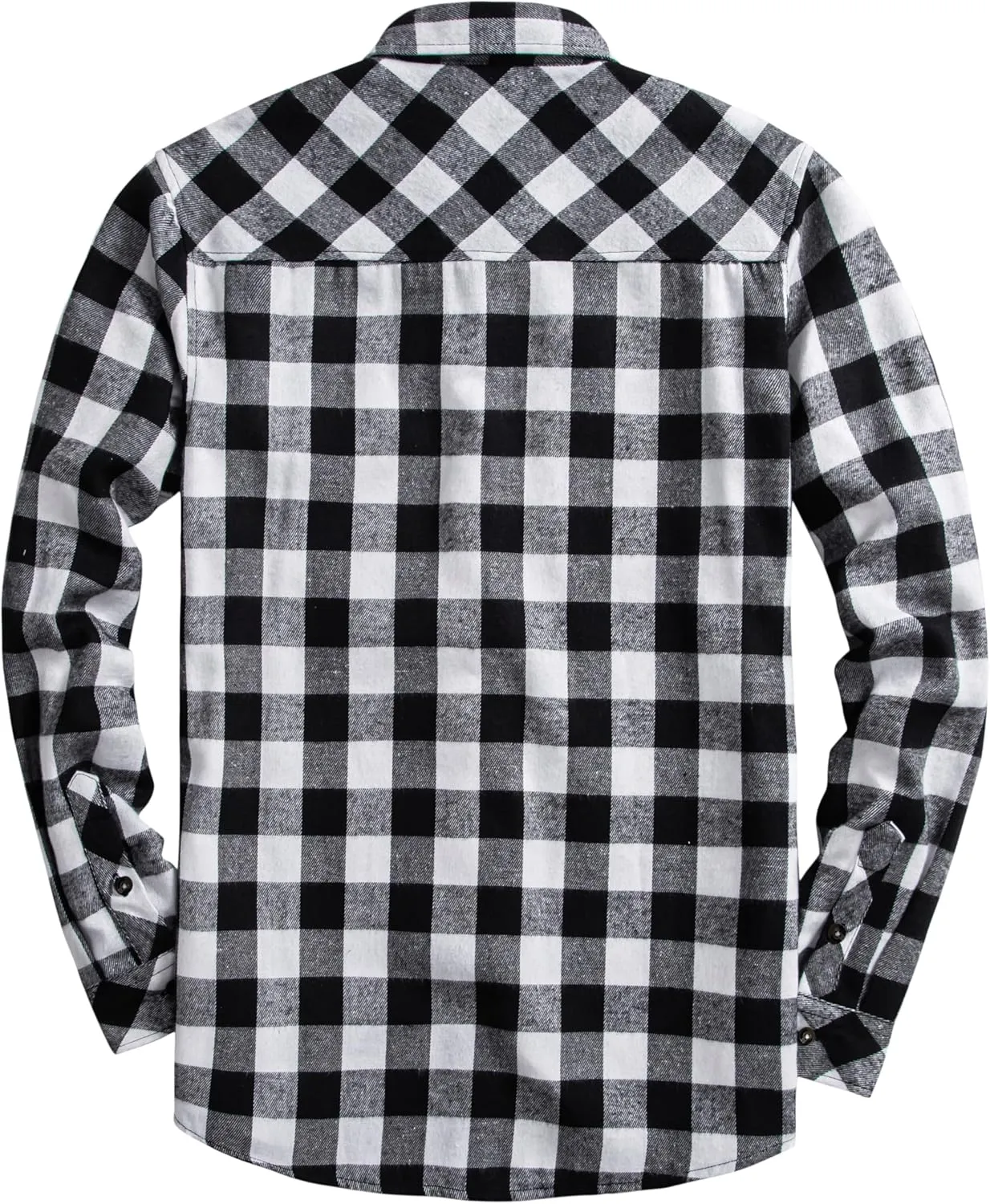 Mens Flannel Plaid Shirts Regual Fit Casual Long Sleeve Button Down Fleece Shirts