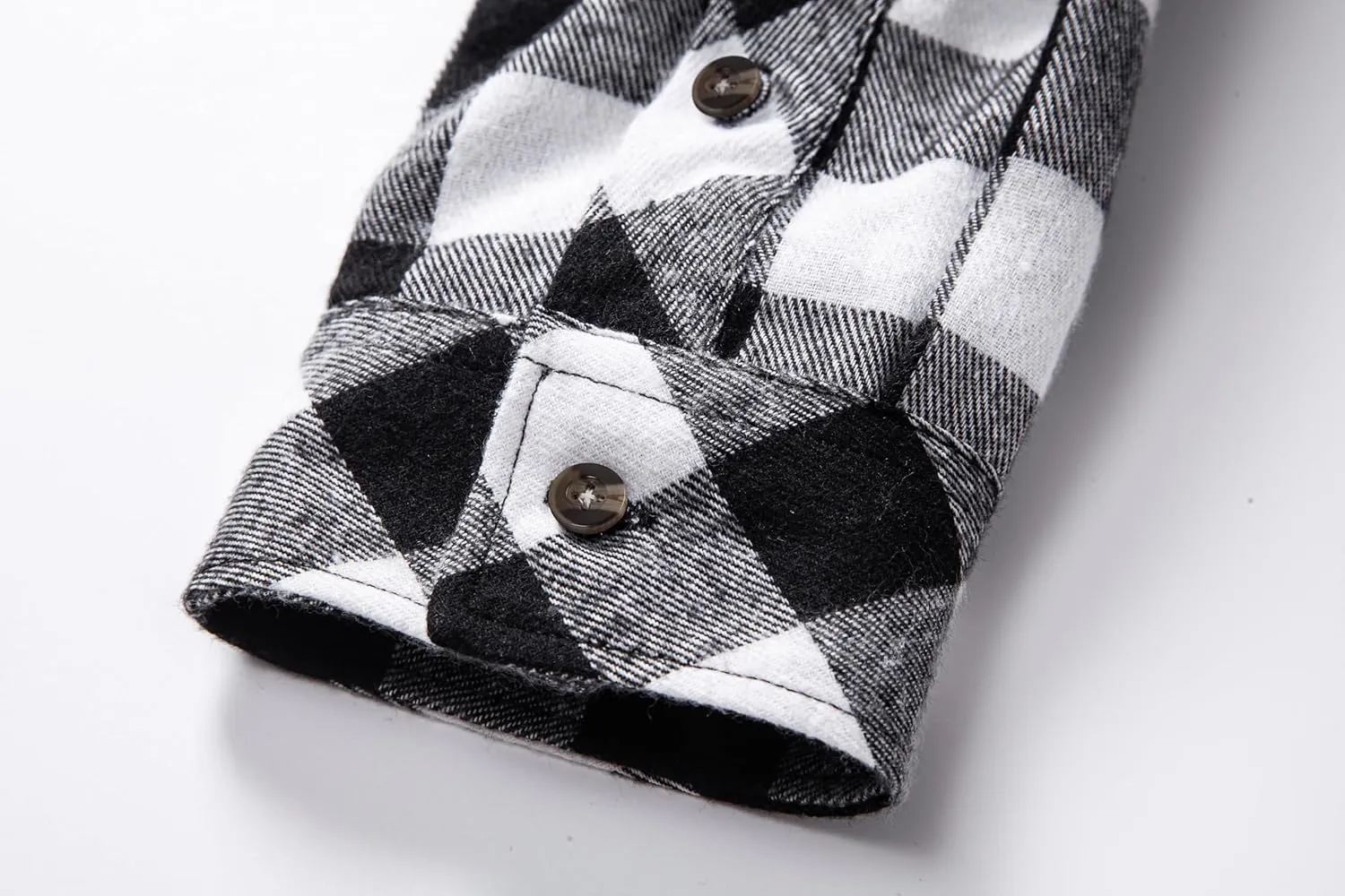 Mens Flannel Plaid Shirts Regual Fit Casual Long Sleeve Button Down Fleece Shirts