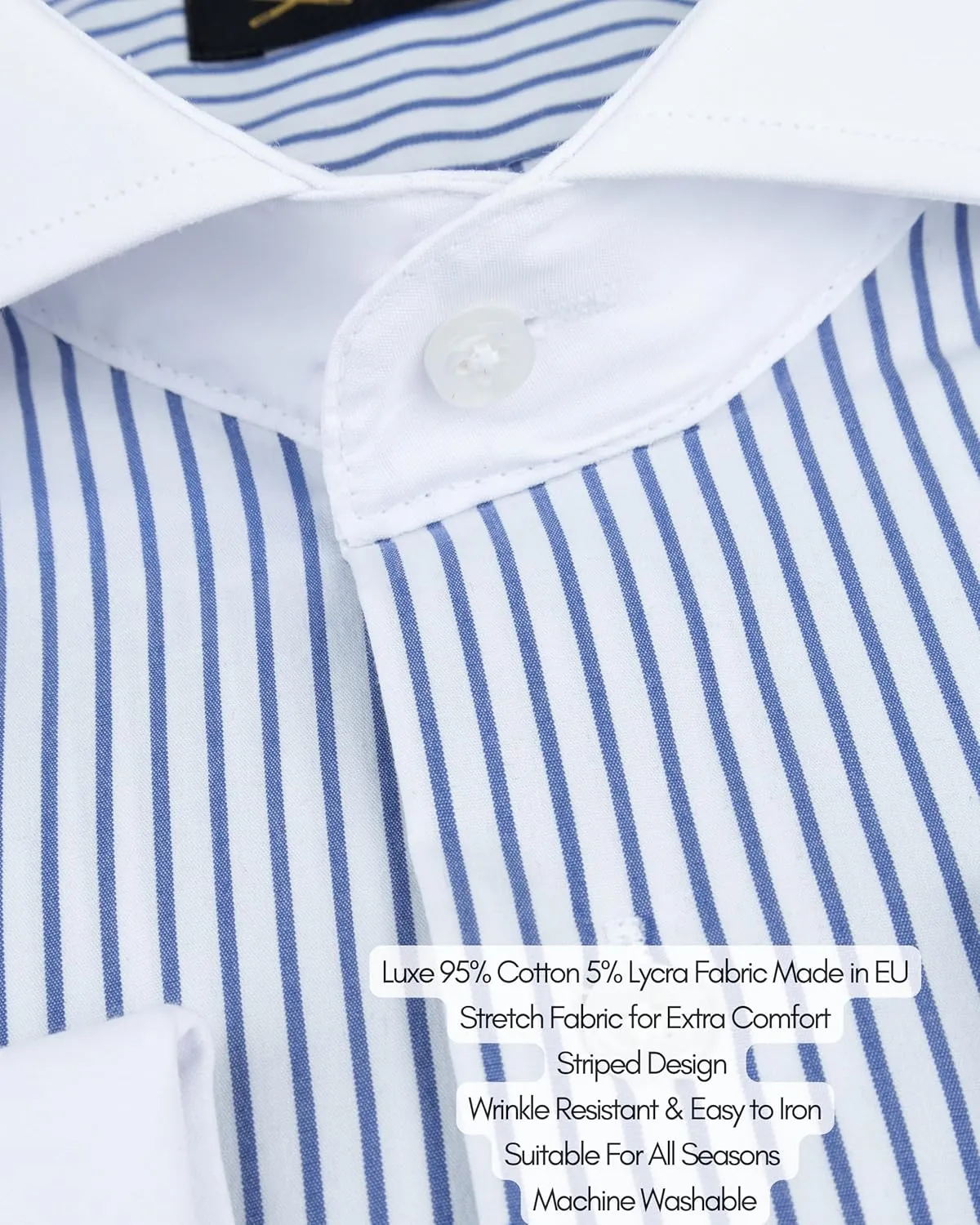 Men's French Cuff Dress Shirts with Cutaway Collar | Cufflinks Included | Luxe Long Sleeve Button-Up Shirt for Men