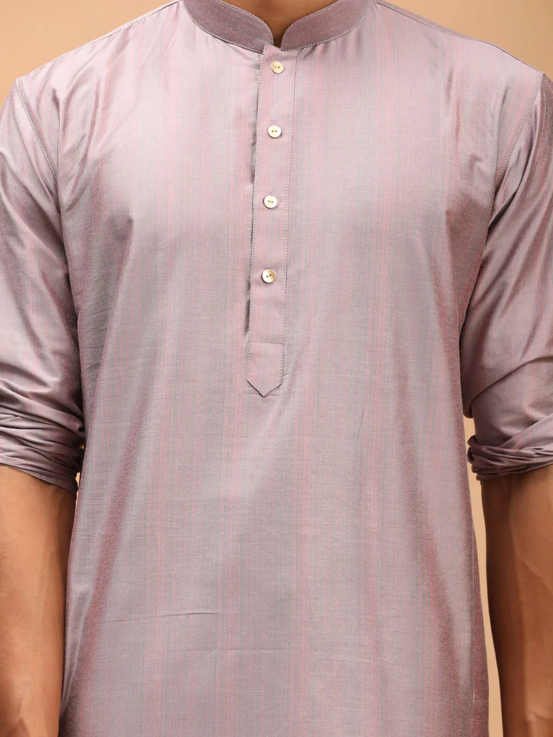 Men's Steel Grey Viscose Kurta Pyjama Set - Shrestha By Vastramay