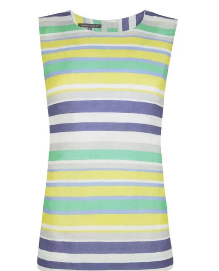 Multi Stripe Button Back Top