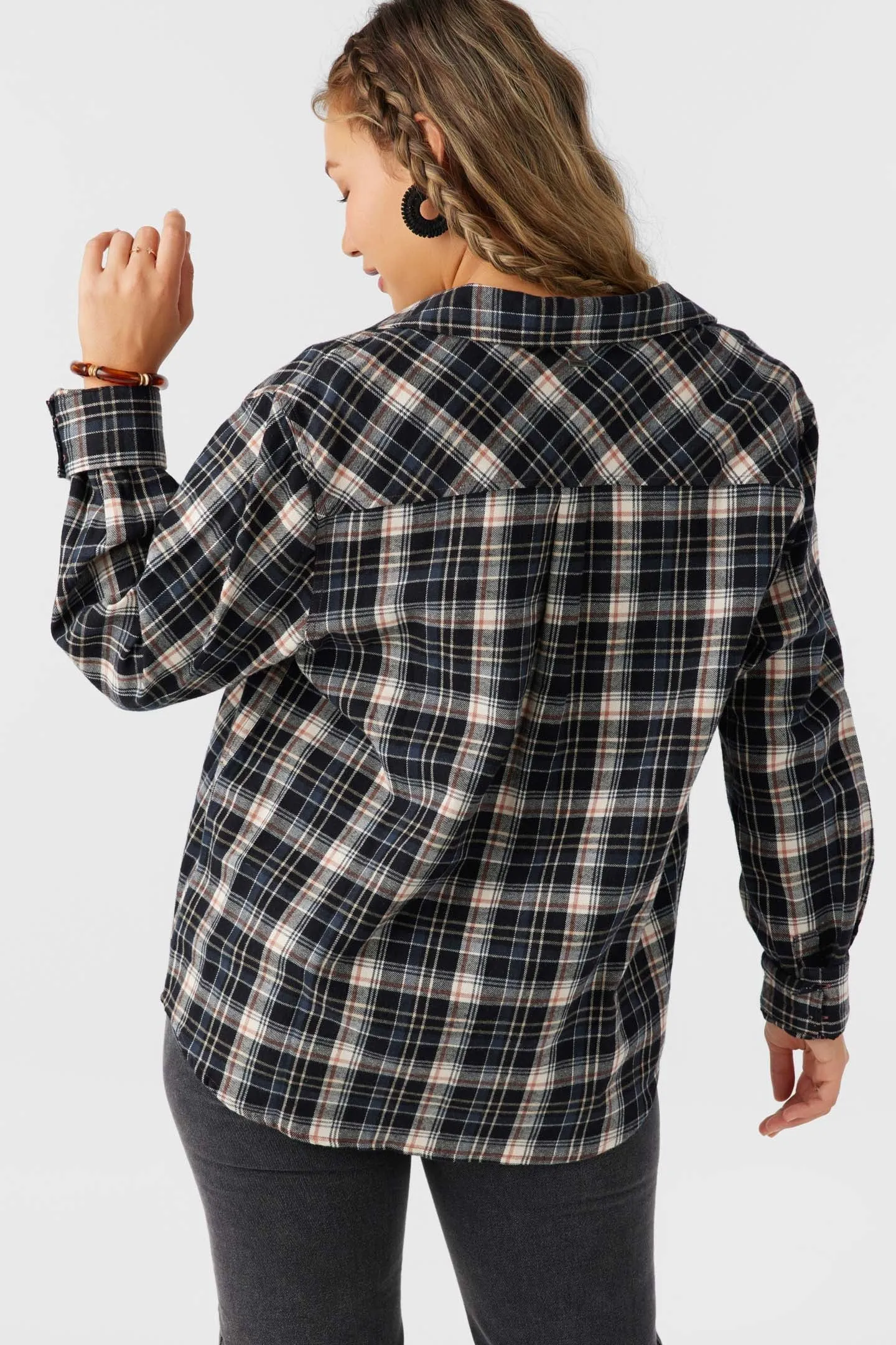 Oneill LOGAN FLANNEL LONG SLEEVE TOP - CEDAR WOOD