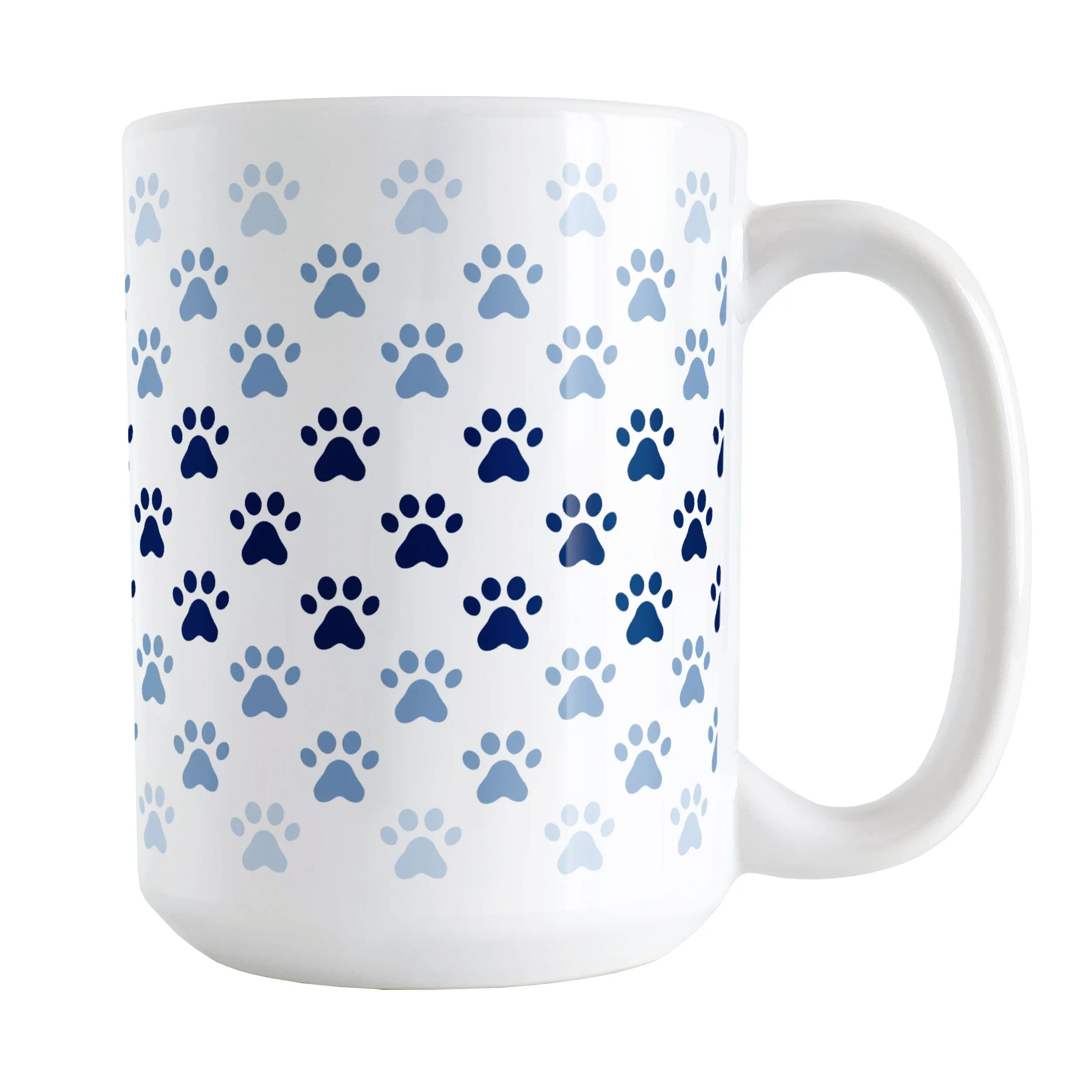 Paw Prints in Blue Mug