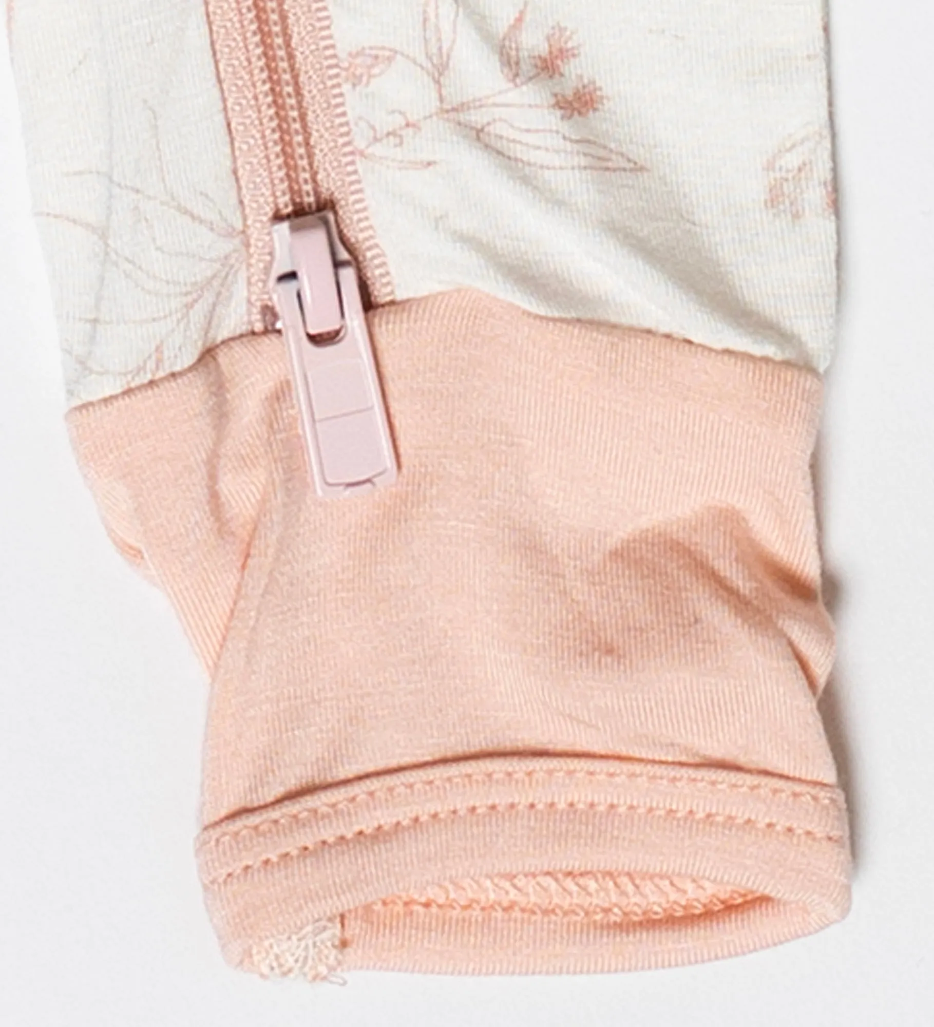 Pink Floral Zipper Bamboo Long Sleeve Baby Romper