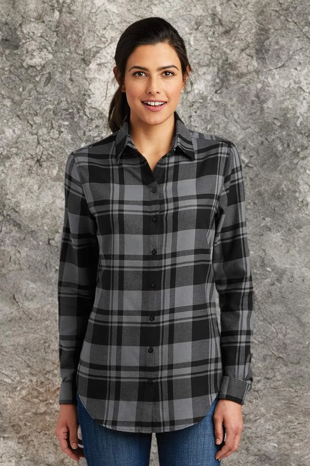 Port Authority Ladies Plaid Flannel Tunic