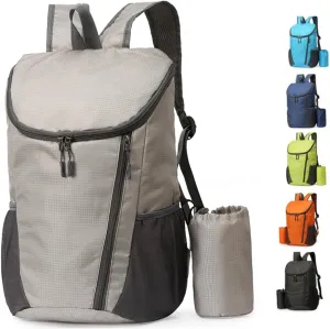 Portable Foldable Backpack Folding Mountaineering Bag, Ultralight Outdoor Cycling Rucksack, Travel Hiking Knapsack (Grey)