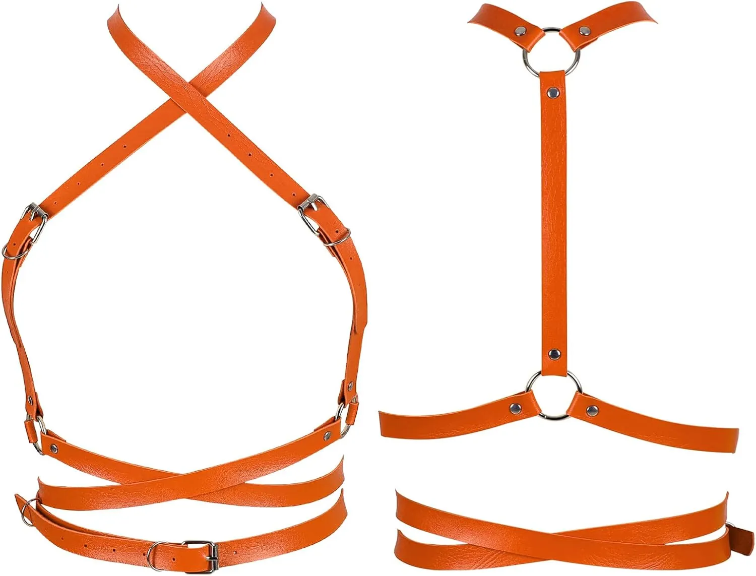 Punk Leather Harness Breast Belts Cross Tops Womens Lingerie Body Fashion Waist Accessories Clothing