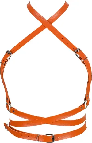 Punk Leather Harness Breast Belts Cross Tops Womens Lingerie Body Fashion Waist Accessories Clothing