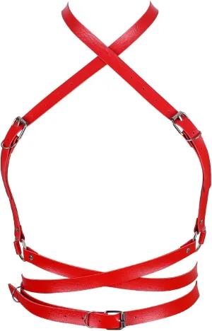 Punk Leather Harness Breast Belts Cross Tops Womens Lingerie Body Fashion Waist Accessories Clothing
