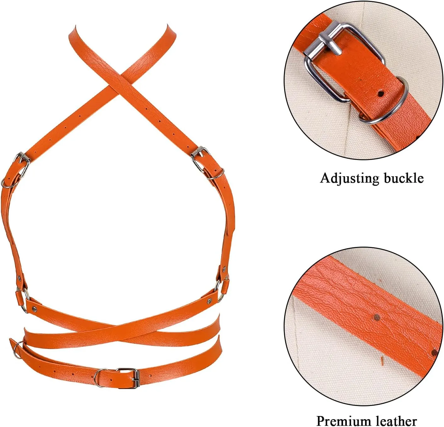 Punk Leather Harness Breast Belts Cross Tops Womens Lingerie Body Fashion Waist Accessories Clothing