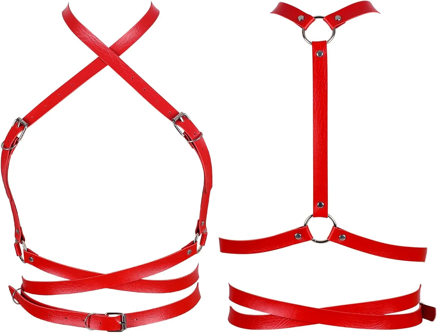 Punk Leather Harness Breast Belts Cross Tops Womens Lingerie Body Fashion Waist Accessories Clothing