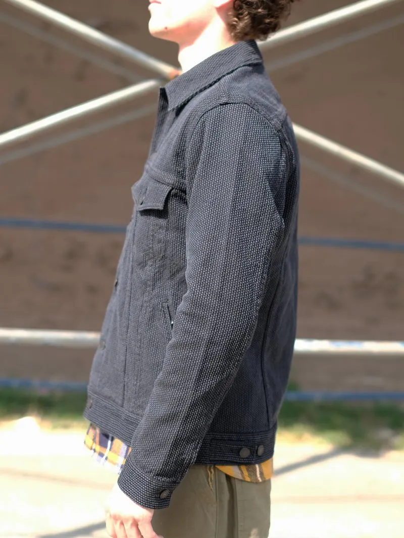 Pure Blue Japan Type 3 Sashiko 6118-BK Gray Black Jacket