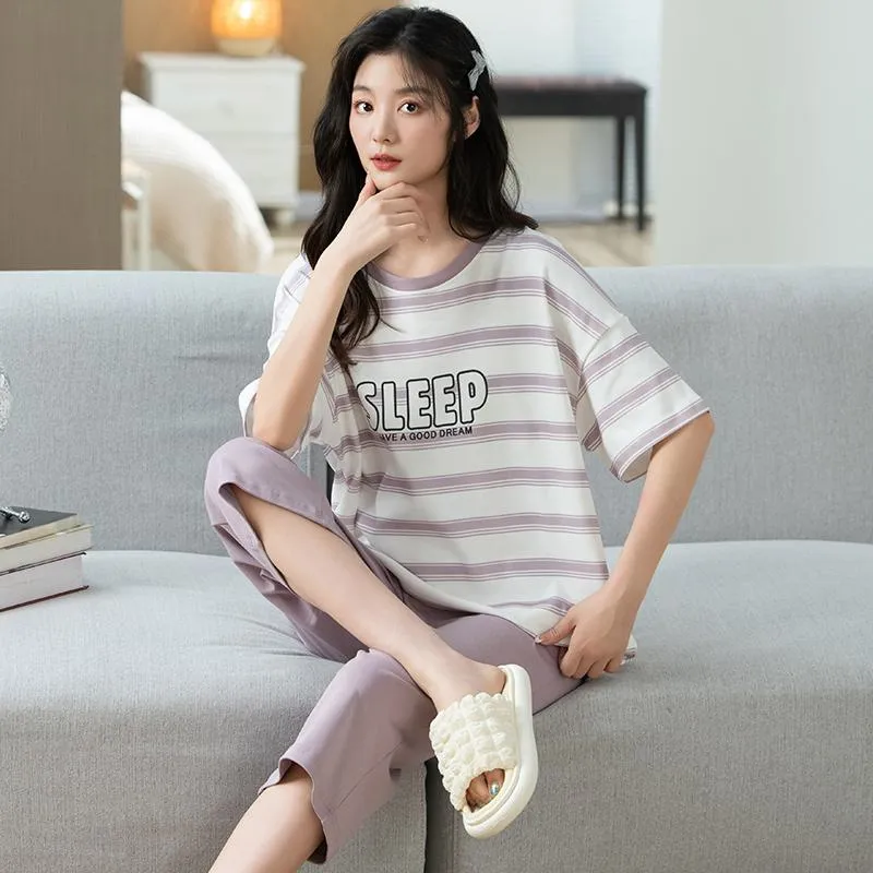 Pure Cotton Comfortable Round Neck Pullover Simplicity Lounge Set