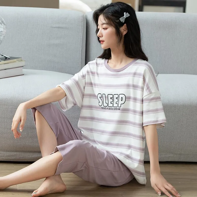 Pure Cotton Comfortable Round Neck Pullover Simplicity Lounge Set