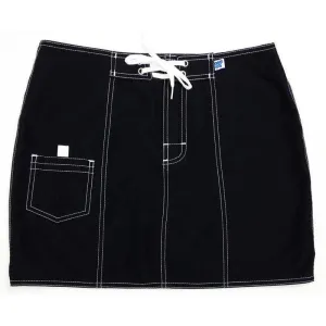 "A Solid Color" Original Style Board Skirt  (Black   White Stitching)