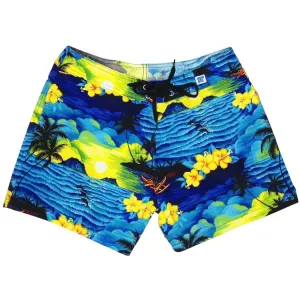 "Picture This" Girls Board Shorts - 5" Inseam (Blue)