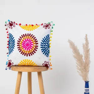 Rangoli Cotton Hand Work Embroidered Cushion Cover