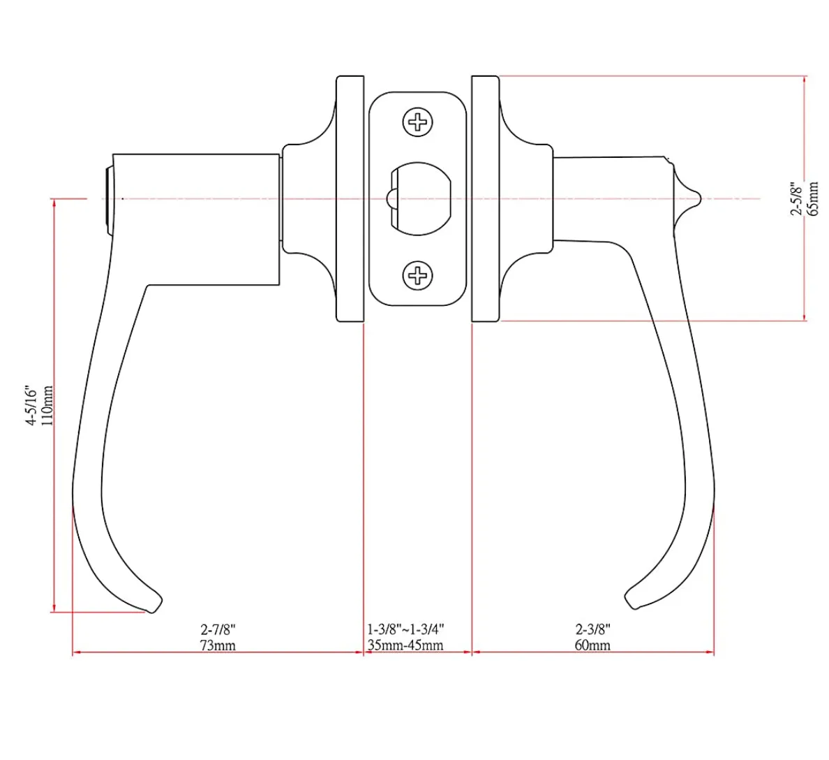 Rochester Entry Door Lever, Matte Black