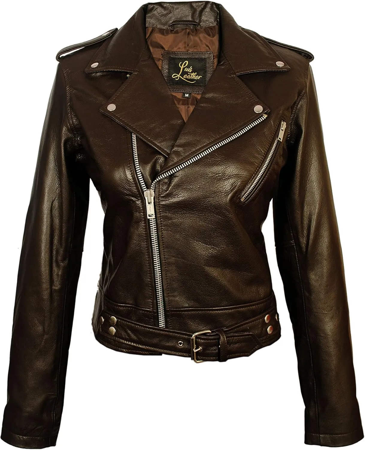 SID Women's Lambskin Leather Biker Black Jacket