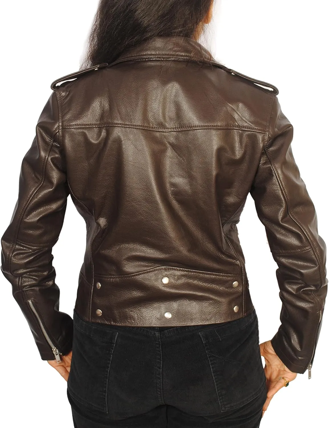 SID Women's Lambskin Leather Biker Black Jacket