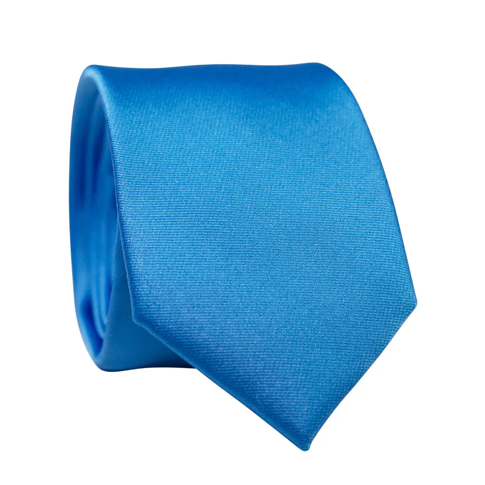 Solid Sky Blue Satin Tie