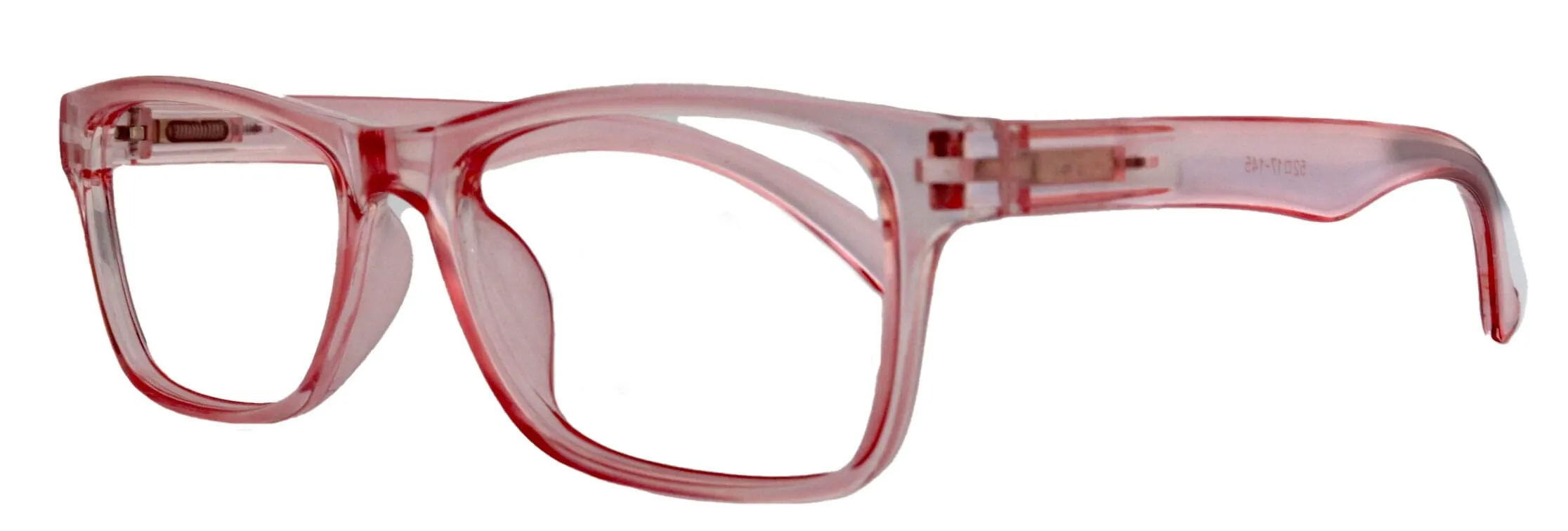 Sophie (Blue Light Glasses) (Blue Blocker) Reduce Eyestrain, A/R Anti Glare.  1.25.. 3.00 Square (Transparent Pink) NY Fifth Avenue.
