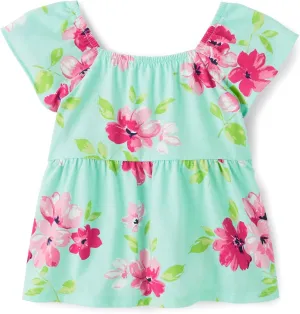 The Children's Place Baby Girls' and Toddler Short Sleeve Flutter Shirt