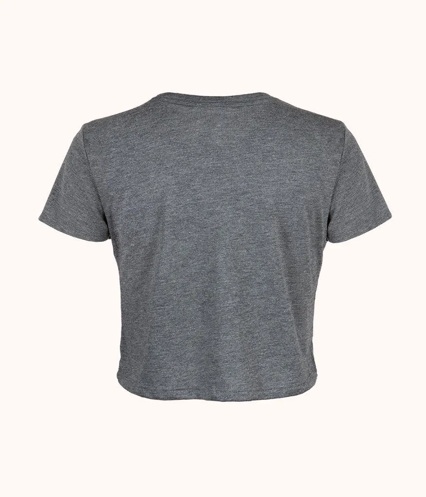The Cropped Tee: Charcoal Heather Grey