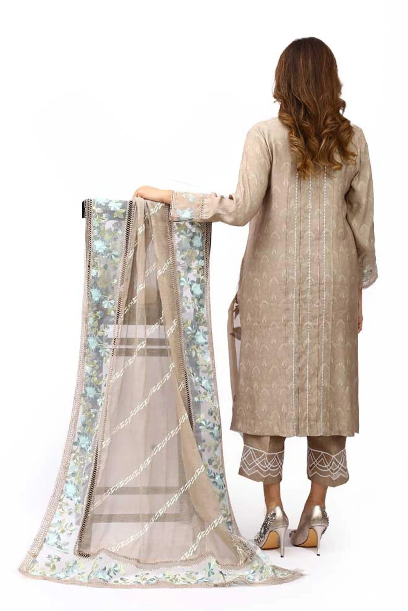 Urooj Atelier-Khaki-3 piece- EE 006