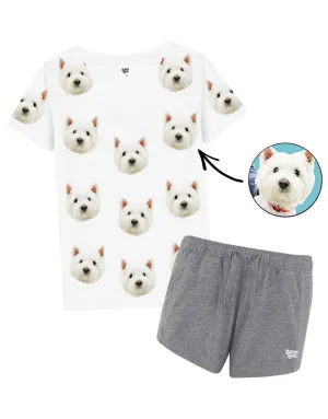 Women's Dog Pyjamas - Grey Shorts