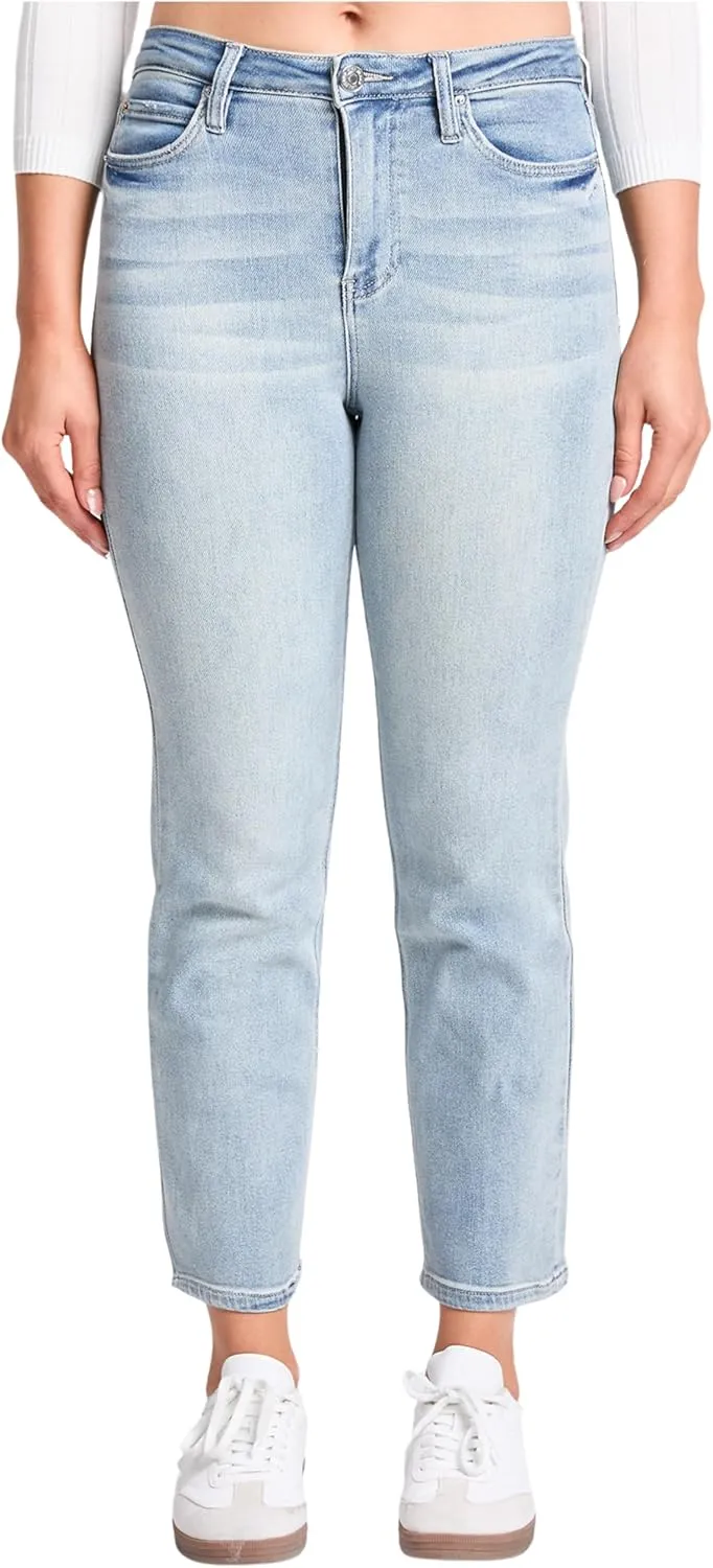 YMI Women's High Rise Vintage Stretch Straight Leg Jeans