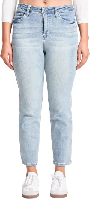 YMI Women's High Rise Vintage Stretch Straight Leg Jeans