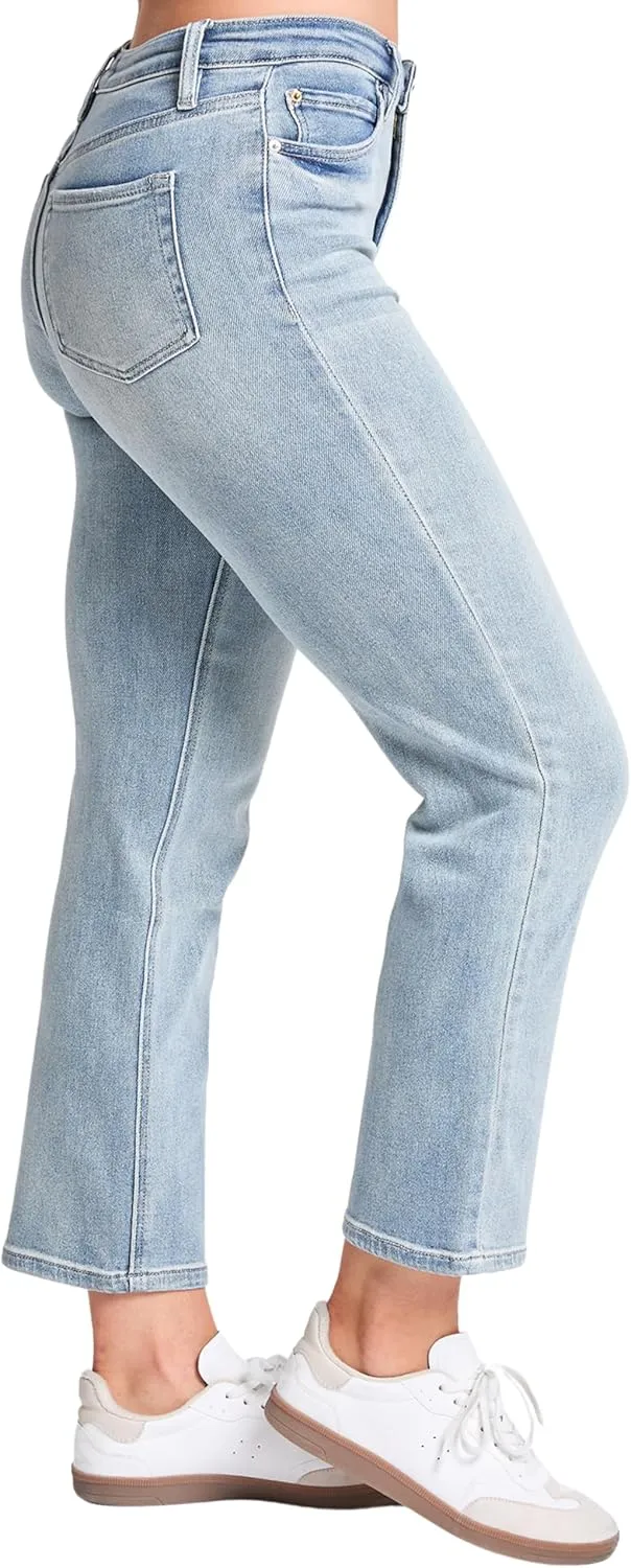 YMI Women's High Rise Vintage Stretch Straight Leg Jeans