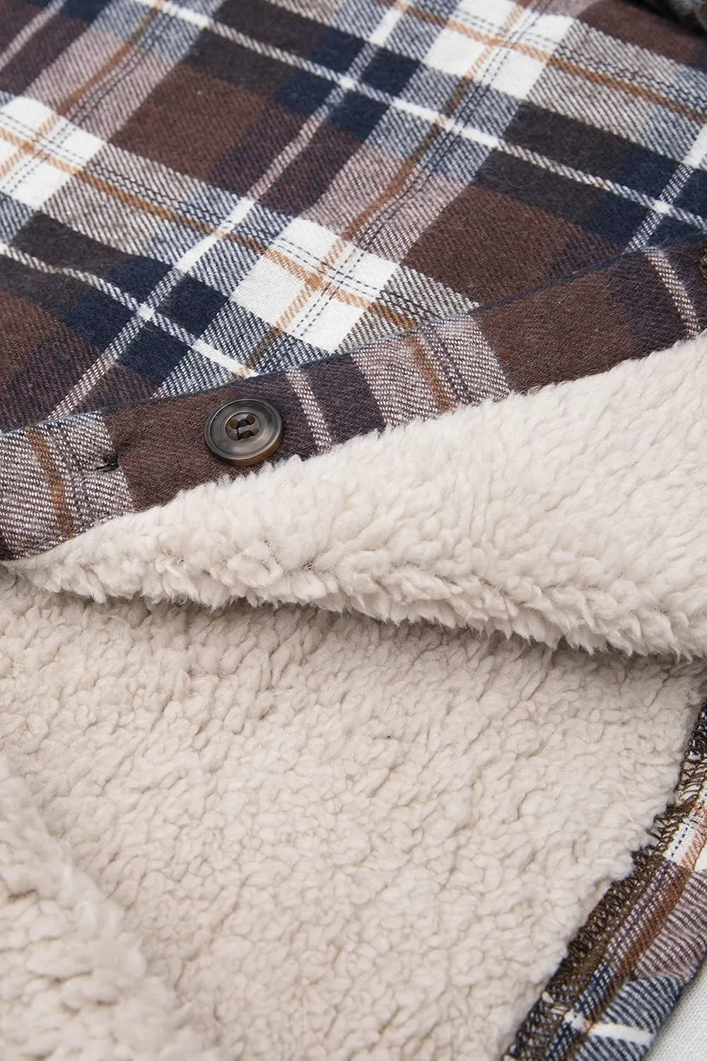 ZENTHACE Womens Sherpa Fleece Lined Flannel Jacket Button Down Plaid Flannel Shirt Jacket(All Sherpa Lining)