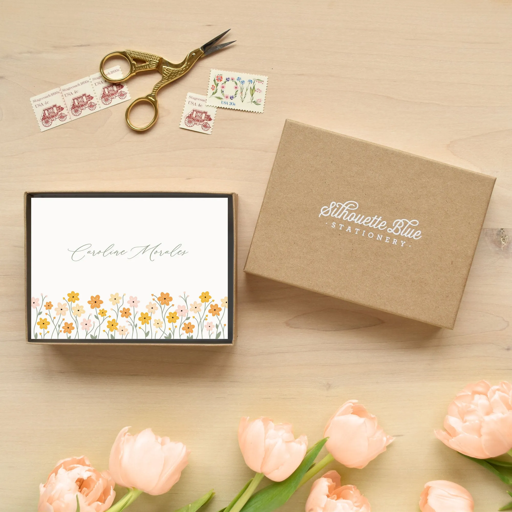 Zinnia Personalized Stationery