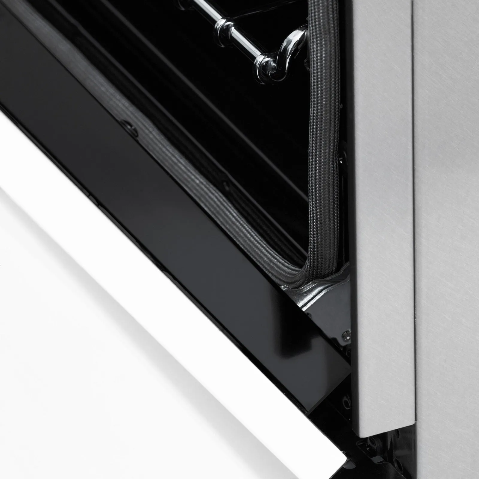 ZLINE Autograph Edition 48" 6.0 cu. ft. Dual Fuel Range in DuraSnow® Stainless Steel with White Matte Door and Gold Accents (RASZ-WM-48-G)