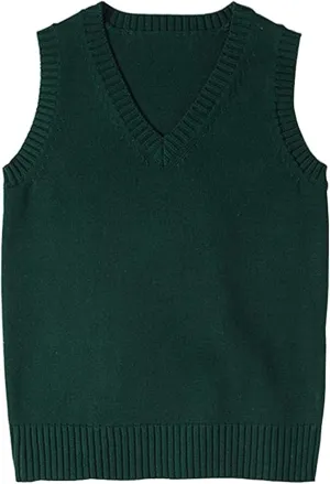 ZUEVI Women's Sweater Vest Classic V Neck Uniform Pullover Knitwear Tops Sleeveless Knitted Sweaters Vests